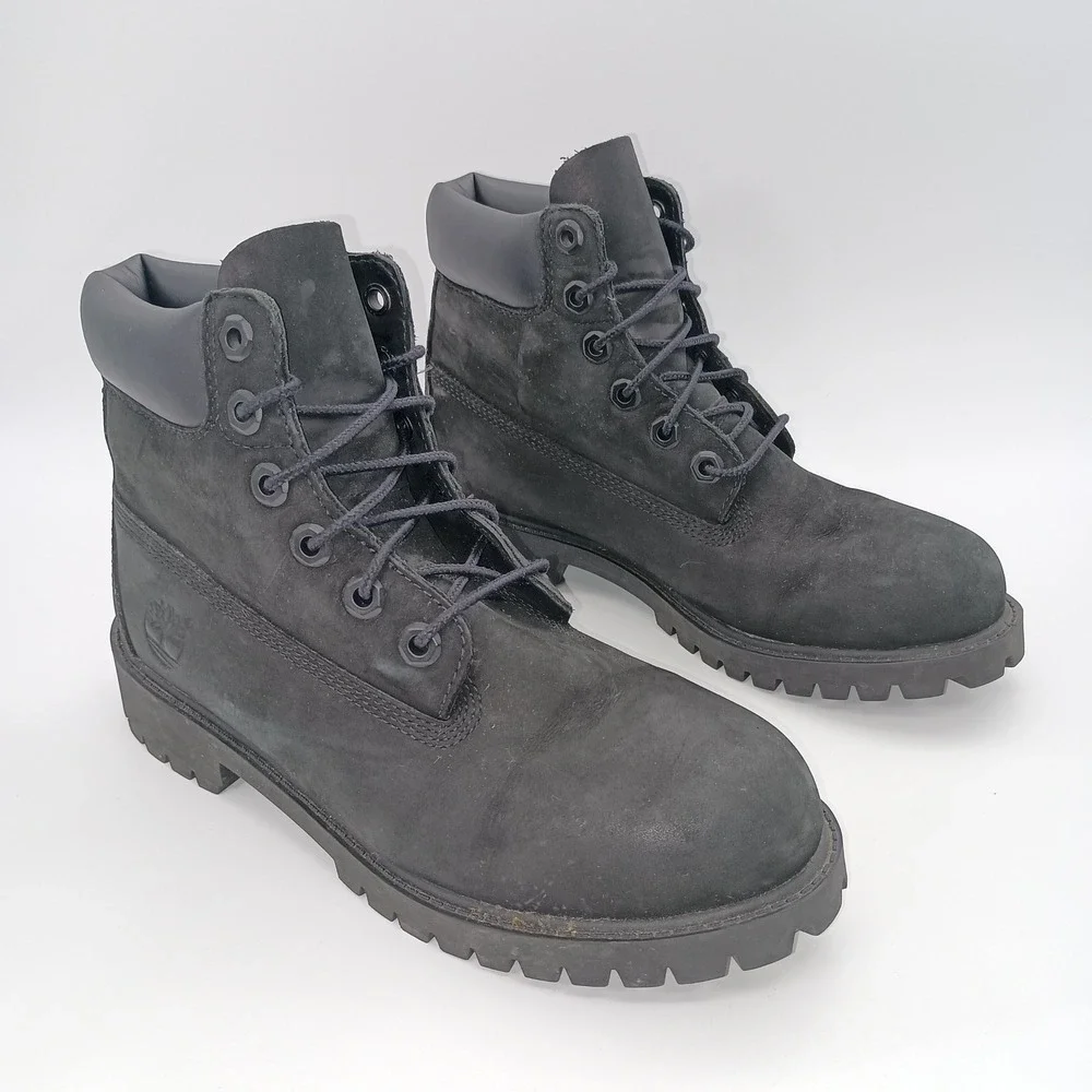 Timberland 6 Inch Premium Waterproof Boots Black Insulated 12907 Boys 4.5